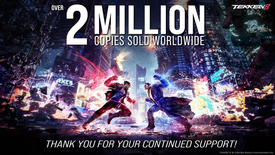 TEKKEN 8 ทำยอดจำหน่ายกว่า 2 ล้านชุดทั่วโลกภายในเดือนแรกที่เปิดตัวเกม