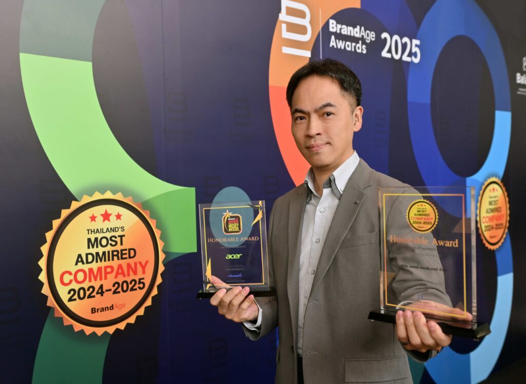 เอเซอร์ คว้ารางวัลสุดยอดแบรนด์และบริษัทที่น่าเชื่อถือจากนิตยสาร BrandAge