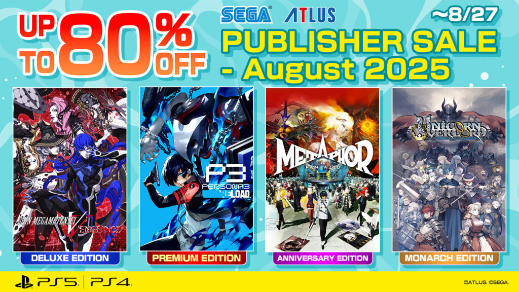 ลดสูงสุดถึง 80% จากเกมที่คัดสรรมาแล้วจาก SEGA PUBLISHER SALE – August 2025!
