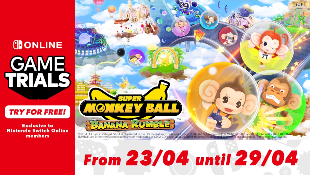 กลิ้งให้ยับ! Super Monkey Ball Banana Rumble เปิดให้เล่นฟรีผ่าน Nintendo Switch Online 23-29 เม.ย.นี้ 